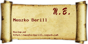 Meszko Berill névjegykártya